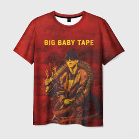 Мужская футболка 3D с принтом BIG BABY TAPE - Dragonborn в Тюмени, 100% полиэфир | прямой крой, круглый вырез горловины, длина до линии бедер | Тематика изображения на принте: baby | bbt | big | dragonborn | dragons | fire | gimme | lost | rap | raper | tape | the | trap | взял | дракон | драконы | огонь | русский | рэп | рэппер | твою