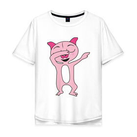 Мужская футболка хлопок Oversize с принтом DAB Pig в Тюмени, 100% хлопок | свободный крой, круглый ворот, “спинка” длиннее передней части | 
