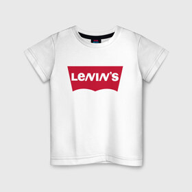 Детская футболка хлопок с принтом LENIN`S в Тюмени, 100% хлопок | круглый вырез горловины, полуприлегающий силуэт, длина до линии бедер | бренд | коммунизм | комсомол | ленин | партия | революция