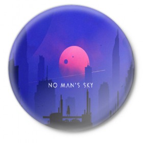 Значок с принтом No Mans SKY в Тюмени,  металл | круглая форма, металлическая застежка в виде булавки | Тематика изображения на принте: 