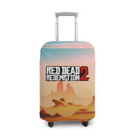 Чехол для чемодана 3D с принтом Red Dead Redemption в Тюмени, 86% полиэфир, 14% спандекс | двустороннее нанесение принта, прорези для ручек и колес | game | red dead | red dead redemption 2 | redemption 2 | rockstar games | бандиты | дикий запад | игры | ковбои | оружие