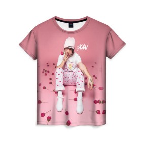 Женская футболка 3D с принтом Lil Xan _ в Тюмени, 100% полиэфир ( синтетическое хлопкоподобное полотно) | прямой крой, круглый вырез горловины, длина до линии бедер | lil xan | лил зан