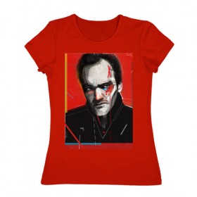 Женская футболка хлопок с принтом Tarantino в Тюмени, 100% хлопок | прямой крой, круглый вырез горловины, длина до линии бедер, слегка спущенное плечо | 
