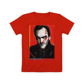 Детская футболка хлопок с принтом Tarantino в Тюмени, 100% хлопок | круглый вырез горловины, полуприлегающий силуэт, длина до линии бедер | Тематика изображения на принте: 