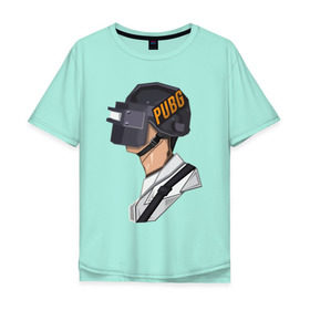 Мужская футболка хлопок Oversize с принтом PUBG minimal в Тюмени, 100% хлопок | свободный крой, круглый ворот, “спинка” длиннее передней части | fortnite | gaming | minimal | pubg | pubgfunny | pubgmeme | pubgmemes | pubgmobile | pubgxbox | минимализм | пубг