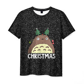 Мужская футболка 3D с принтом Totoro Christmas в Тюмени, 100% полиэфир | прямой крой, круглый вырез горловины, длина до линии бедер | anime | christmas | moon | myneighbortotoro | night | totoro | xmas | аниме | канта | кодомо | котобус | кусакабэ | мэй | рождество | сусуватари | тацуо | тоторо | хаяомиядзаки | ясуко