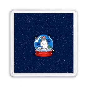 Магнит 55*55 с принтом Totoro Smowball в Тюмени, Пластик | Размер: 65*65 мм; Размер печати: 55*55 мм | 