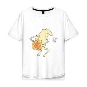 Мужская футболка хлопок Oversize с принтом My Ass Is On Fire в Тюмени, 100% хлопок | свободный крой, круглый ворот, “спинка” длиннее передней части | fire | огонь