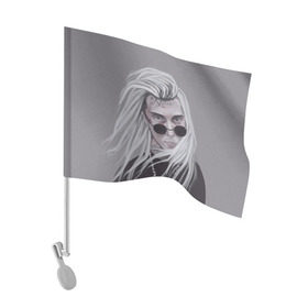 Флаг для автомобиля с принтом Ghostemane в Тюмени, 100% полиэстер | Размер: 30*21 см | ghostemane | ghostmane | rap | trap | гостмейн | реп | трэп