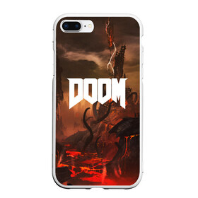 Чехол для iPhone 7Plus/8 Plus матовый с принтом DOOM в Тюмени, Силикон | Область печати: задняя сторона чехла, без боковых панелей | Тематика изображения на принте: demon | devil | doom | doom vfr | evil | game | mars | red | демон | дум | игры | космос | красная планета | марс | пришельцы