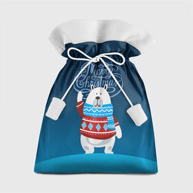 Подарочный 3D мешок с принтом Merry Christmas в Тюмени, 100% полиэстер | Размер: 29*39 см | Тематика изображения на принте: 
