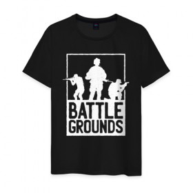 Мужская футболка хлопок с принтом Battlefield в Тюмени, 100% хлопок | прямой крой, круглый вырез горловины, длина до линии бедер, слегка спущенное плечо. | 