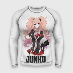 Мужской рашгард 3D с принтом Джунко в Тюмени,  |  | danganronpa | junko | monokuma | аниме | девочка | девушка | джунко | медведь | мишка | монокума | мультфильм | эношима