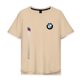 Мужская футболка хлопок Oversize с принтом BMW M PERFORMANCE в Тюмени, 100% хлопок | свободный крой, круглый ворот, “спинка” длиннее передней части | auto | bmw | bmw performance | motorsport | sport | авто | автомобиль | автомобильные | бмв | бренд | марка | машины | моторспорт | спорт
