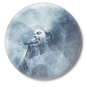 Значок с принтом Пошлая Молли в Тюмени,  металл | круглая форма, металлическая застежка в виде булавки | зима | молли | пошлая молли | реп | снег