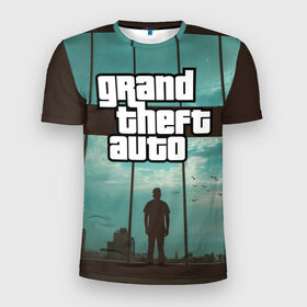 Мужская футболка 3D спортивная с принтом GTA View в Тюмени, 100% полиэстер с улучшенными характеристиками | приталенный силуэт, круглая горловина, широкие плечи, сужается к линии бедра | grand theft auto | gta | gta san andreas | gta v | гта
