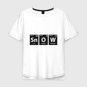 Мужская футболка хлопок Oversize с принтом Snow в Тюмени, 100% хлопок | свободный крой, круглый ворот, “спинка” длиннее передней части | 2019 | дед мороз | дом | елка | желание | животные | зима | кабан | милый | мороз | настроение | новый год | пеппа | подарок | позитив | поросенок | праздник | радость | рождество | санта клаус | свинка