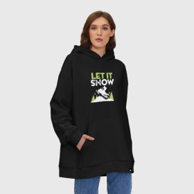 Худи SuperOversize хлопок с принтом Let It Snow в Тюмени, 70% хлопок, 30% полиэстер, мягкий начес внутри | карман-кенгуру, эластичная резинка на манжетах и по нижней кромке, двухслойный капюшон
 | 2019 | дед мороз | дом | елка | желание | животные | зима | кабан | милый | мороз | настроение | новый год | пеппа | подарок | позитив | поросенок | праздник | радость | рождество | санта клаус | свинка