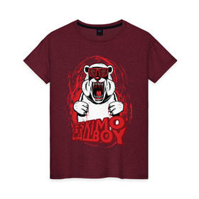 Женская футболка хлопок с принтом Eskimo Callboy - Polar Bear в Тюмени, 100% хлопок | прямой крой, круглый вырез горловины, длина до линии бедер, слегка спущенное плечо | eskimo callboy | merch | metal | polar bear | rock | мерч | металл | полярный медведь | пхк | рок | эскимо коллбой