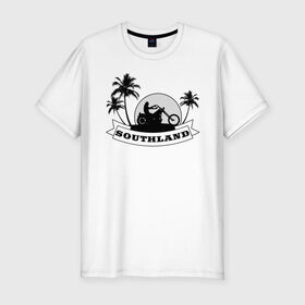 Мужская футболка премиум с принтом Чоппер - southland в Тюмени, 92% хлопок, 8% лайкра | приталенный силуэт, круглый вырез ворота, длина до линии бедра, короткий рукав | 
