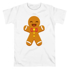 Мужская футболка хлопок с принтом Печенька в Тюмени, 100% хлопок | прямой крой, круглый вырез горловины, длина до линии бедер, слегка спущенное плечо. | Тематика изображения на принте: 
