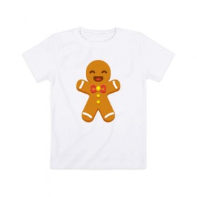Детская футболка хлопок с принтом Печенька в Тюмени, 100% хлопок | круглый вырез горловины, полуприлегающий силуэт, длина до линии бедер | 