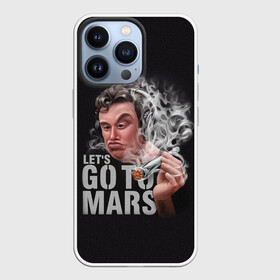 Чехол для iPhone 13 Pro с принтом Илон Маск в Тюмени,  |  | comic art | elon musk | lets go to mars | арт | голова | дым | илон маск | косяк | минимализм | надпись