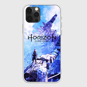 Чехол для iPhone 12 Pro с принтом Horizon Zero Dawn в Тюмени, силикон | область печати: задняя сторона чехла, без боковых панелей | aloy | game | horizon zero dawn | hunter | machine | mecha | robot | snow | spear | the frozen wilds | weapon | игры | постапокалипсис | роботы | фентези | элой