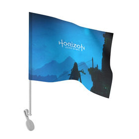 Флаг для автомобиля с принтом HORIZON ZERO DAWN в Тюмени, 100% полиэстер | Размер: 30*21 см | aloy | game | horizon zero dawn | hunter | machine | mecha | robot | snow | spear | the frozen wilds | weapon | игры | постапокалипсис | роботы | фентези | элой