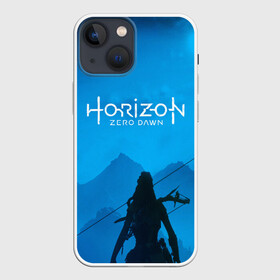 Чехол для iPhone 13 mini с принтом HORIZON ZERO DAWN в Тюмени,  |  | aloy | game | horizon zero dawn | hunter | machine | mecha | robot | snow | spear | the frozen wilds | weapon | игры | постапокалипсис | роботы | фентези | элой