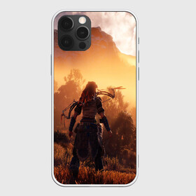 Чехол для iPhone 12 Pro с принтом HORIZON ZERO DAWN в Тюмени, силикон | область печати: задняя сторона чехла, без боковых панелей | aloy | game | horizon zero dawn | hunter | machine | mecha | robot | snow | spear | the frozen wilds | weapon | игры | постапокалипсис | роботы | фентези | элой