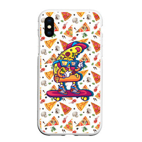 Чехол для iPhone XS Max матовый с принтом Пицца на скейте в Тюмени, Силикон | Область печати: задняя сторона чехла, без боковых панелей | pizza | грибы | еда | зелень | колбаса | крутаяпицца | кусокпиццы | пицца | пиццерия | скейт | сыр