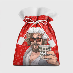 Подарочный 3D мешок с принтом Лебовски Санта в Тюмени, 100% полиэстер | Размер: 29*39 см | balls | big lebowski | bowling | film | happy christmas | movie | santa claus | skittles | большой лебовски | боулинг | дед мороз | кегли | кино | колпак | красная шапка | новый год | праздник | рождество | с новым годом | санта клаус