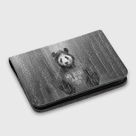 Картхолдер с принтом с принтом Панда в Тюмени, натуральная матовая кожа | размер 7,3 х 10 см; кардхолдер имеет 4 кармана для карт; | дождь | животные | капюшон | кофта | медведь | мишка | панда | природа | хипстер