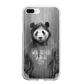 Чехол для iPhone 7Plus/8 Plus матовый с принтом Панда в Тюмени, Силикон | Область печати: задняя сторона чехла, без боковых панелей | дождь | животные | капюшон | кофта | медведь | мишка | панда | природа | хипстер