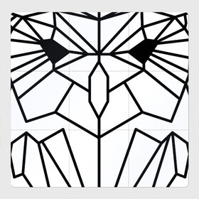 Магнитный плакат 3Х3 с принтом Полигональная сова в Тюмени, Полимерный материал с магнитным слоем | 9 деталей размером 9*9 см | Тематика изображения на принте: owl | polygonal owl | геометрическая сова | геометрия | полигон | полигональная сова | полигоны | сова | совенок