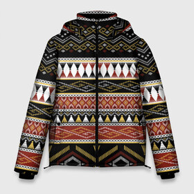 Мужская зимняя куртка 3D с принтом Этническая африка в Тюмени, верх — 100% полиэстер; подкладка — 100% полиэстер; утеплитель — 100% полиэстер | длина ниже бедра, свободный силуэт Оверсайз. Есть воротник-стойка, отстегивающийся капюшон и ветрозащитная планка. 

Боковые карманы с листочкой на кнопках и внутренний карман на молнии. | африка | африканские | народ | народные | текстуры | узор | этника | этнические | яркие узоры
