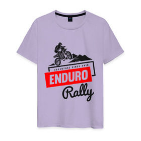 Мужская футболка хлопок с принтом Enduro Rally в Тюмени, 100% хлопок | прямой крой, круглый вырез горловины, длина до линии бедер, слегка спущенное плечо. | 