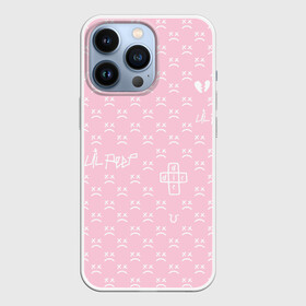 Чехол для iPhone 13 Pro с принтом Lil Peep pink pattern в Тюмени,  |  | Тематика изображения на принте: benz truck | girls | gustav ahr | heart | hip hop | lil | lil peep | look at the sky tonight | love | peep | rap | rose | лил | лилпип | паттерн | пип | рэп | хип хоп | эмо | эмо реп