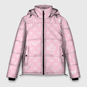 Мужская зимняя куртка 3D с принтом Lil Peep pink pattern в Тюмени, верх — 100% полиэстер; подкладка — 100% полиэстер; утеплитель — 100% полиэстер | длина ниже бедра, свободный силуэт Оверсайз. Есть воротник-стойка, отстегивающийся капюшон и ветрозащитная планка. 

Боковые карманы с листочкой на кнопках и внутренний карман на молнии. | Тематика изображения на принте: benz truck | girls | gustav ahr | heart | hip hop | lil | lil peep | look at the sky tonight | love | peep | rap | rose | лил | лилпип | паттерн | пип | рэп | хип хоп | эмо | эмо реп
