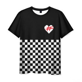 Мужская футболка 3D с принтом ФРЕНДЗОНА в Тюмени, 100% полиэфир | прямой крой, круглый вырез горловины, длина до линии бедер | friend | zone | бойчик | бутылочка | бэйби | вечеринка | вписке | клетка | мэйби | панк | пижамная | поп | розовый | сердечко | сердце | ска | флирт | френдзона | хэш | школьная