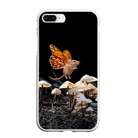 Чехол для iPhone 7Plus/8 Plus матовый с принтом Hover в Тюмени, Силикон | Область печати: задняя сторона чехла, без боковых панелей | Тематика изображения на принте: chipmunk | lisa ericson | бабочка | грибы | мышка | мышь