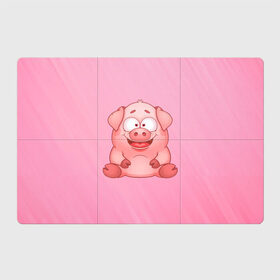 Магнитный плакат 3Х2 с принтом Милая веселая свинка в Тюмени, Полимерный материал с магнитным слоем | 6 деталей размером 9*9 см | Тематика изображения на принте: 