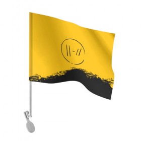 Флаг для автомобиля с принтом TWENTY ONE PILOTS / TOP в Тюмени, 100% полиэстер | Размер: 30*21 см | 21 pilots | 21p | music | rock | top | trench | twenty one pilots | группа | музыка | рок
