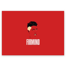 Поздравительная открытка с принтом Firmino в Тюмени, 100% бумага | плотность бумаги 280 г/м2, матовая, на обратной стороне линовка и место для марки
 | firmino | lfc | liverpool | liverpool fc | mane | shaqiri | ливерпуль | фирмино | фк | футбол | футбольный клуб англии | шакири