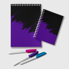 Блокнот с принтом КРАСКА И НИЧЕГО ЛИШНЕГО! в Тюмени, 100% бумага | 48 листов, плотность листов — 60 г/м2, плотность картонной обложки — 250 г/м2. Листы скреплены удобной пружинной спиралью. Цвет линий — светло-серый
 | Тематика изображения на принте: color | dirty | purple | texture | yellow.paints | брызги | брызги красок | желтый | краски | текстура | фиолетовый