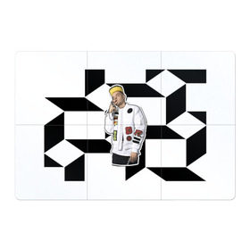 Магнитный плакат 3Х2 с принтом Элджей в Тюмени, Полимерный материал с магнитным слоем | 6 деталей размером 9*9 см | Тематика изображения на принте: 3d | sayonara boy | группа | квадратики | кубики | лого | логотип | морген | музыка | русский реп | сайонара | элджей