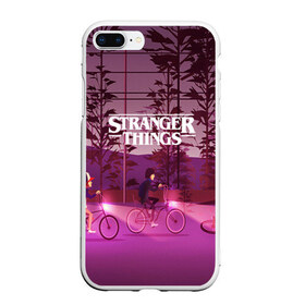 Чехол для iPhone 7Plus/8 Plus матовый с принтом STRANGER THINGS в Тюмени, Силикон | Область печати: задняя сторона чехла, без боковых панелей | finn wolfhard | gaten mataraz | millie bobby brown | natalia dyer | stranger things | winona ryder | вайнона райдер | милли бобби браун | оченнь странные дела | очень странные дела | странные события