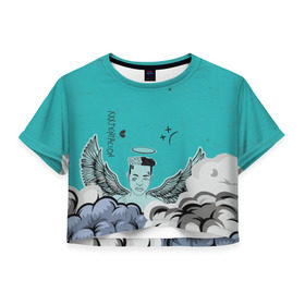 Женская футболка 3D укороченная с принтом Lil Peep & XXXTentacion в Тюмени, 100% полиэстер | круглая горловина, длина футболки до линии талии, рукава с отворотами | ahr | benz truck | gustav | hip hop | lil | lil peep | peep | rap | xxxtentacion | лил | лилпип | пип | рэп | хип хоп | эмо | эмо реп