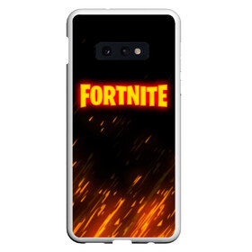 Чехол для Samsung S10E с принтом FORTNITE FIRE в Тюмени, Силикон | Область печати: задняя сторона чехла, без боковых панелей | Тематика изображения на принте: 2019 | armor | armour | cybersport | esport | fire | fortnite | game | llama | logo | броня | игра | киберспорт | лама | симулятор строительства | строительство | фиолетовый | фирменные цвета | фортнайт